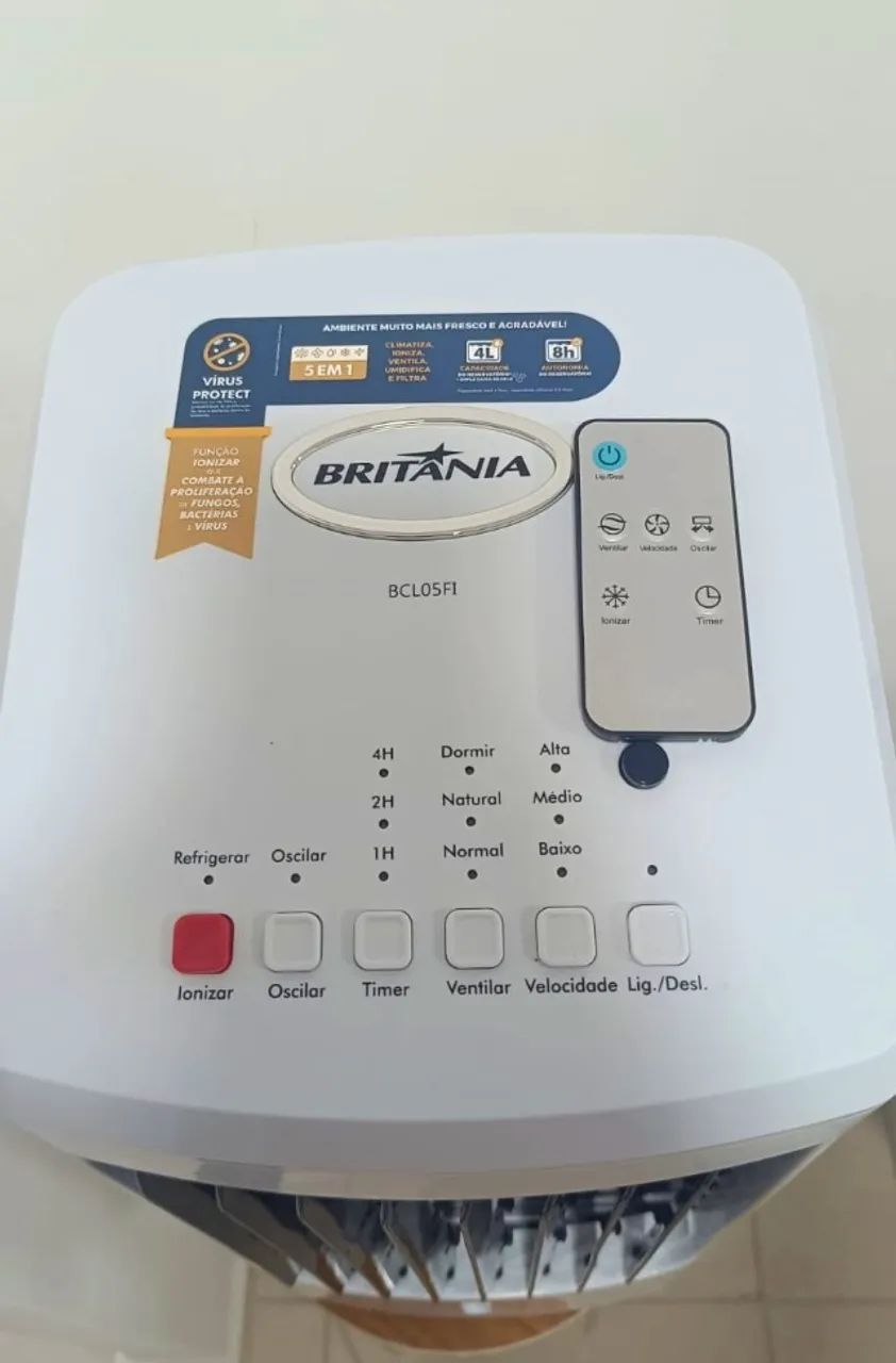 Climatizador Britânia 5 em 1 - 4L - Ionizador - Completo
