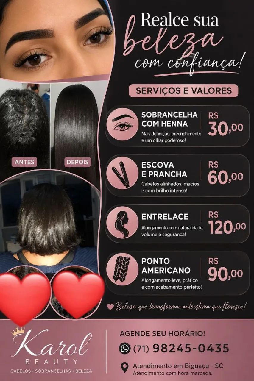 Cabelo e sobrancelha 