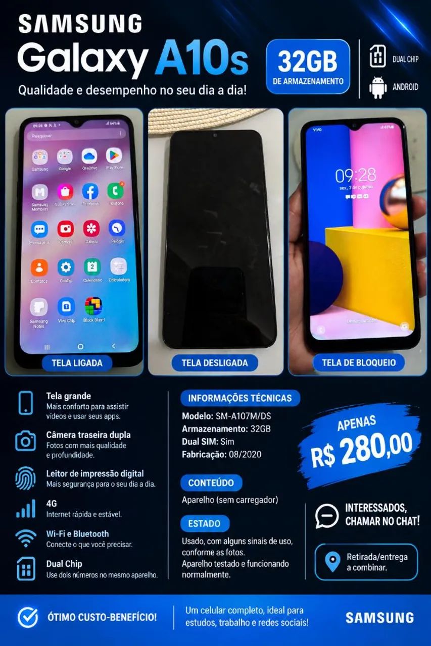 Samsung Galaxy A10s 32GB - Dual SIM