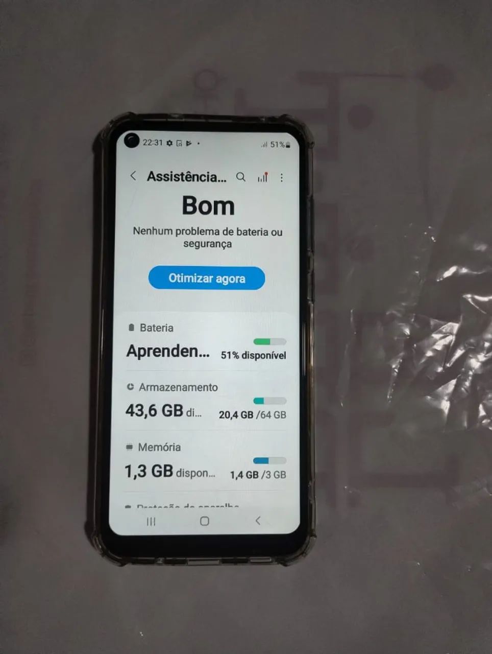 Smartphone Samsung galaxy a11 64gb 3 de ram usado com capa e película 