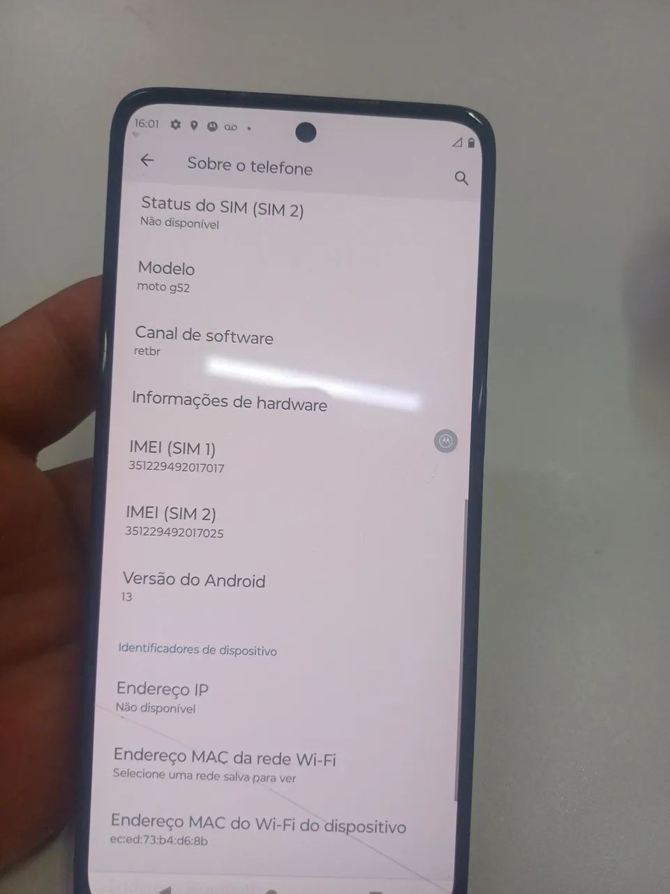 Smartphone Motorola moto g52