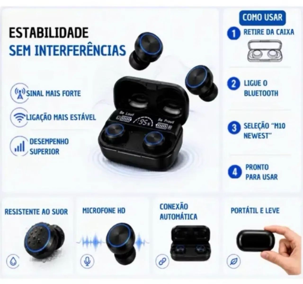 Fone Sem Fio M10 - Foto 5