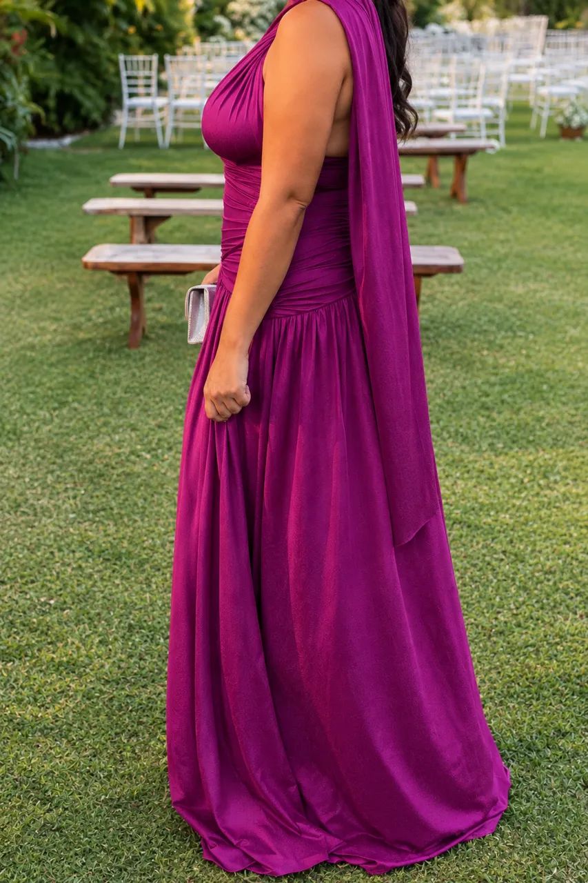 Vestido longo pink/magenta - Foto 3