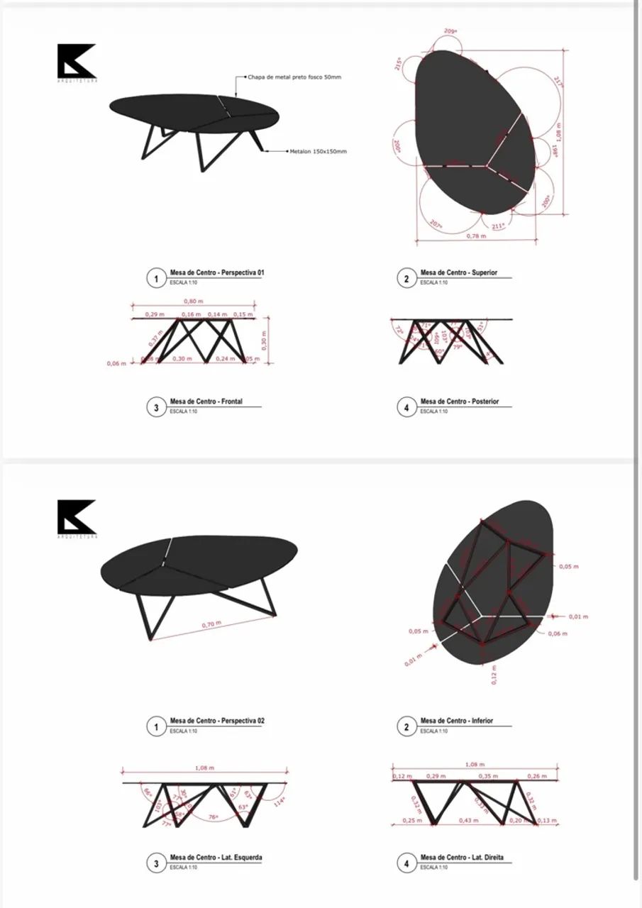 Mesa de centro preta  - Foto 2