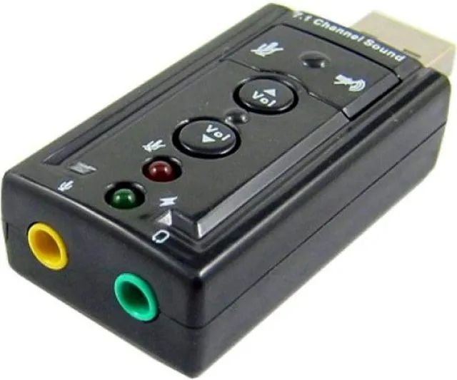 Placa de Som Conversor USB 7.1 Adaptador de Fone e Microfone - Foto 3