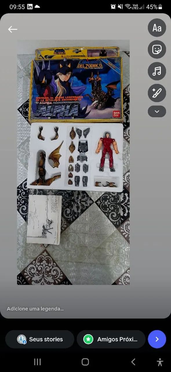 Boneco cavaleiros do zodiaco bandai vintage Siegfried Alpha