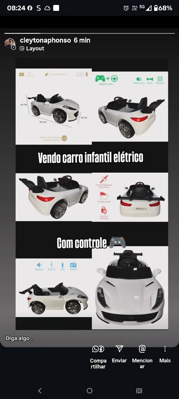 Carro elétrico infantil  - Foto 3