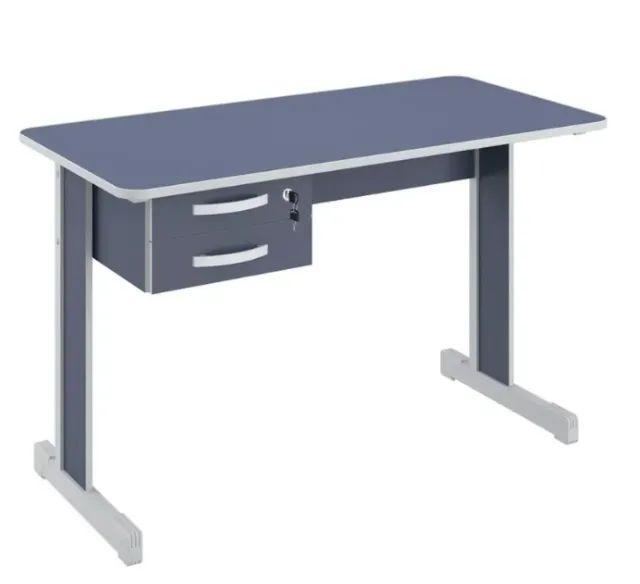 Mesa de Escritório Escrivaninha com 2 Gavetas AZUL  - Foto 3