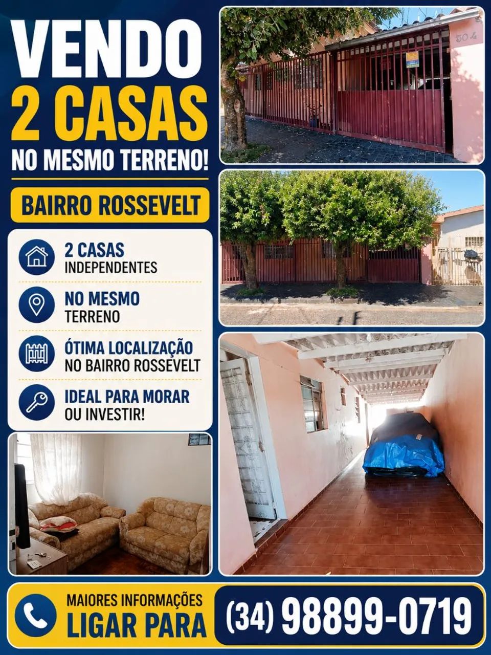 2 CASAS A VENDA - PRESIDENTE ROOSEVELT 