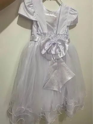 Vestido de Daminha Infantil Branco - Usado 1 vez, como novo!