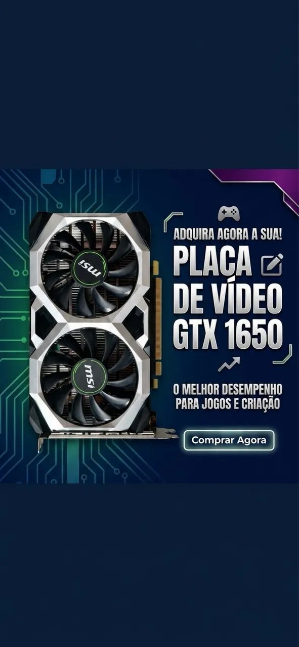 Placa de vídeo GTX 1650