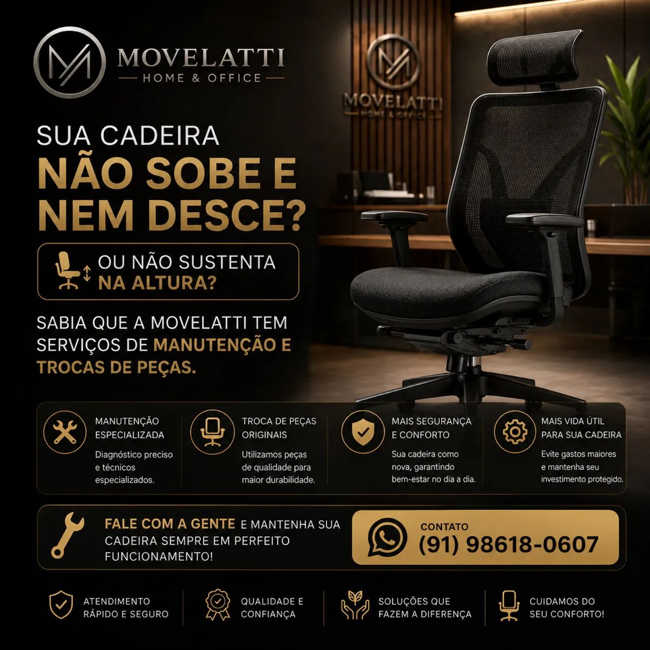 Concerto de cadeiras ergonômicas 