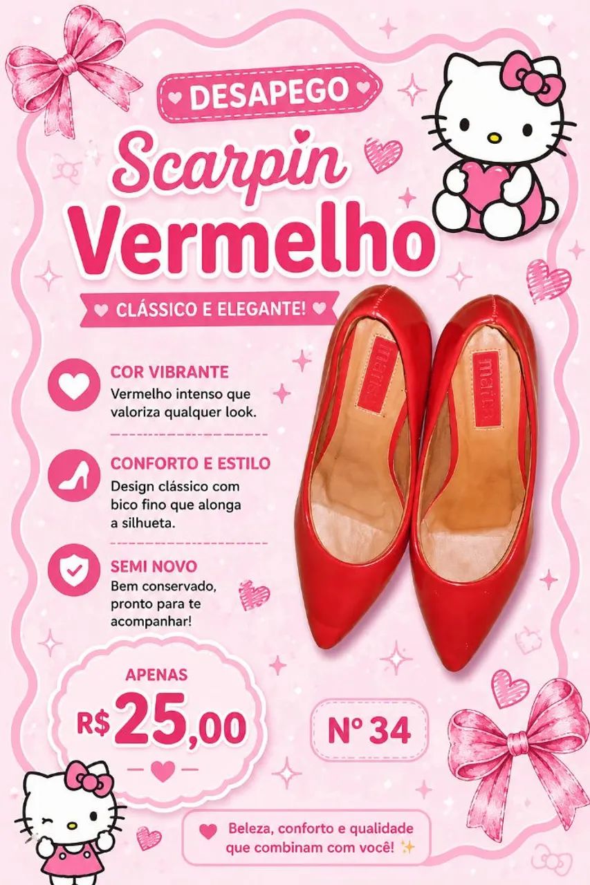 Salto Scarpin vermelho 