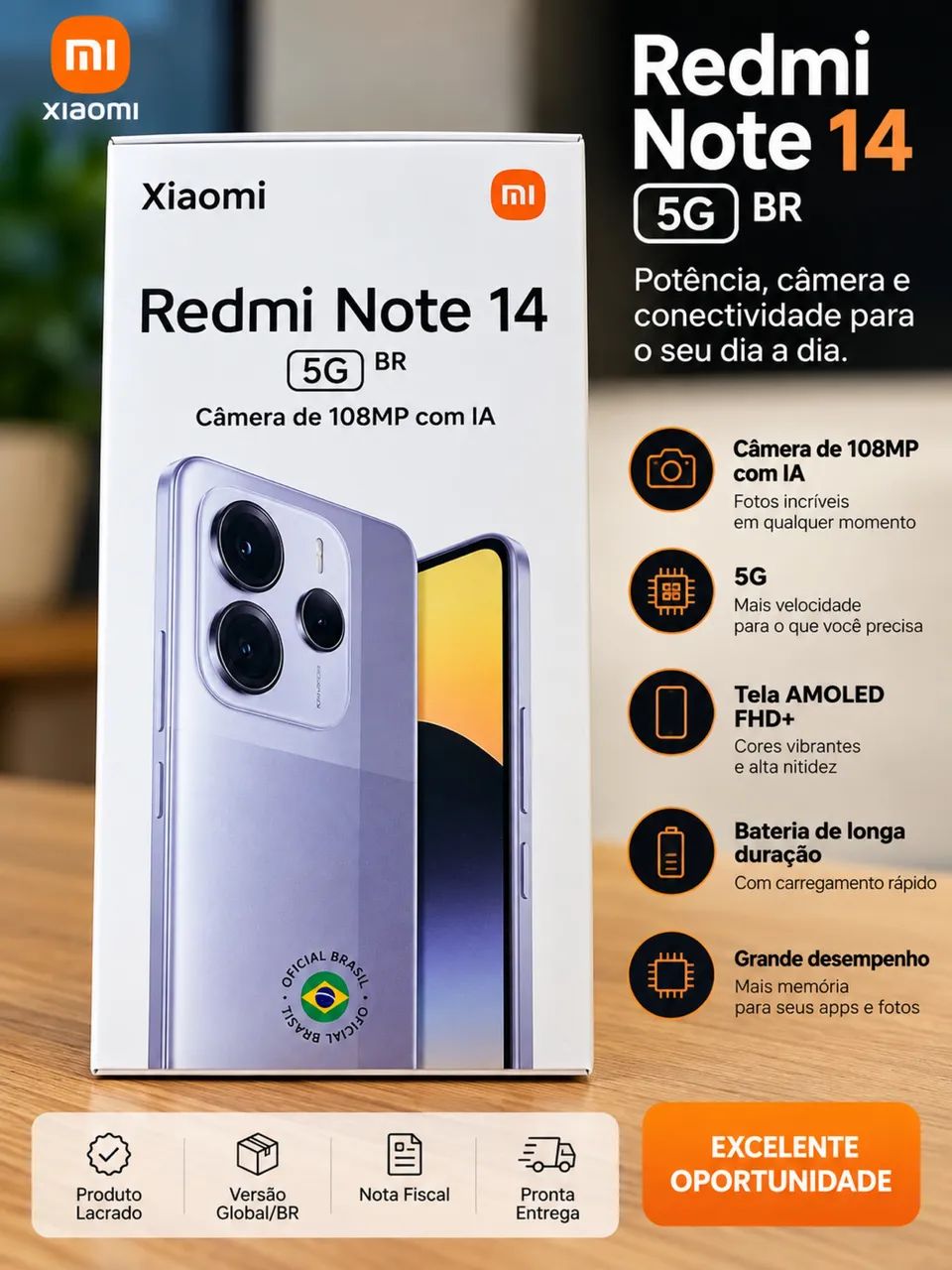 Redmi Note 14 5G - Novíssimo!!!!!!