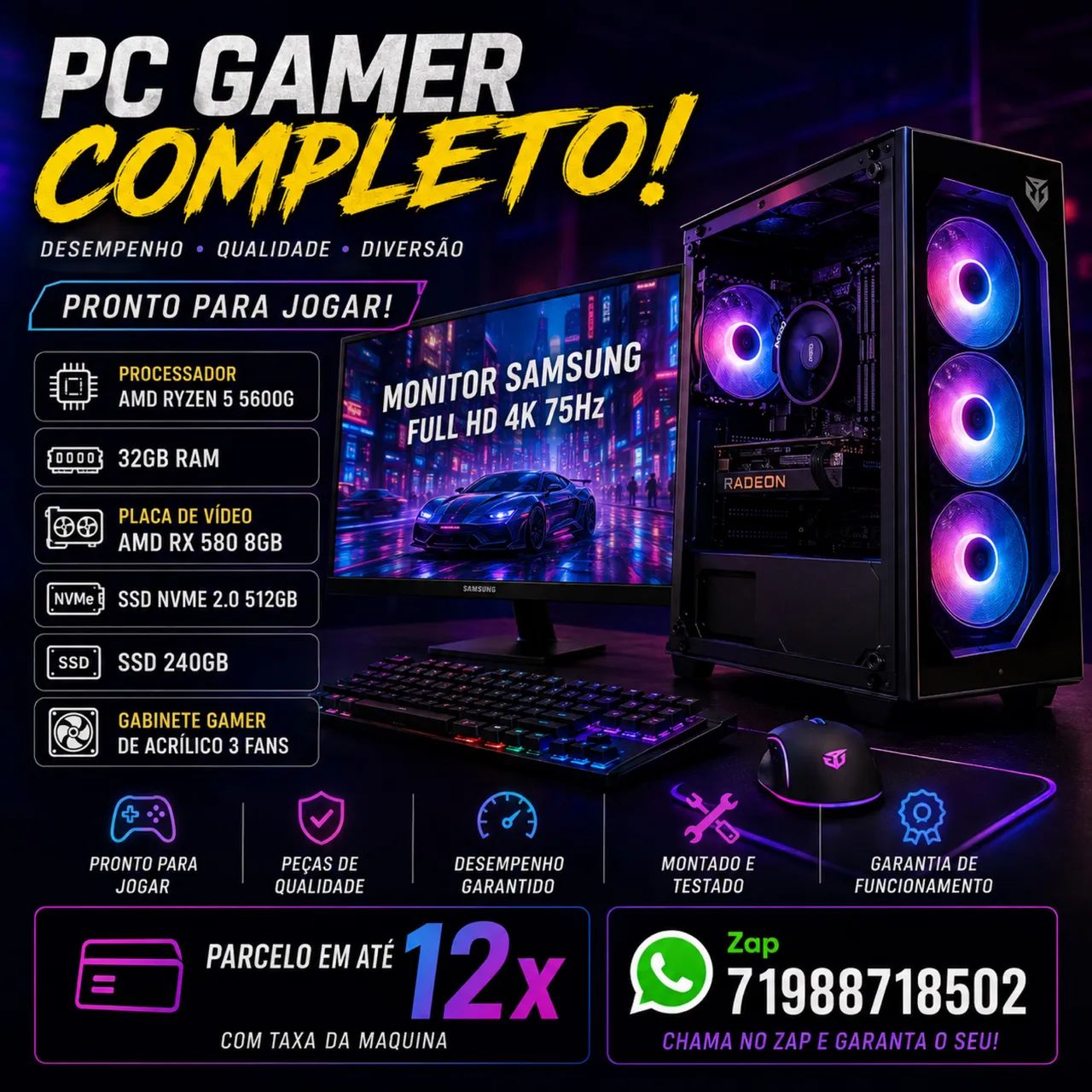 PC Gamer COMPLETO AMD (tem conversa)