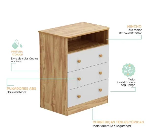 Cômoda 100% MDF Smim New - Foto 2