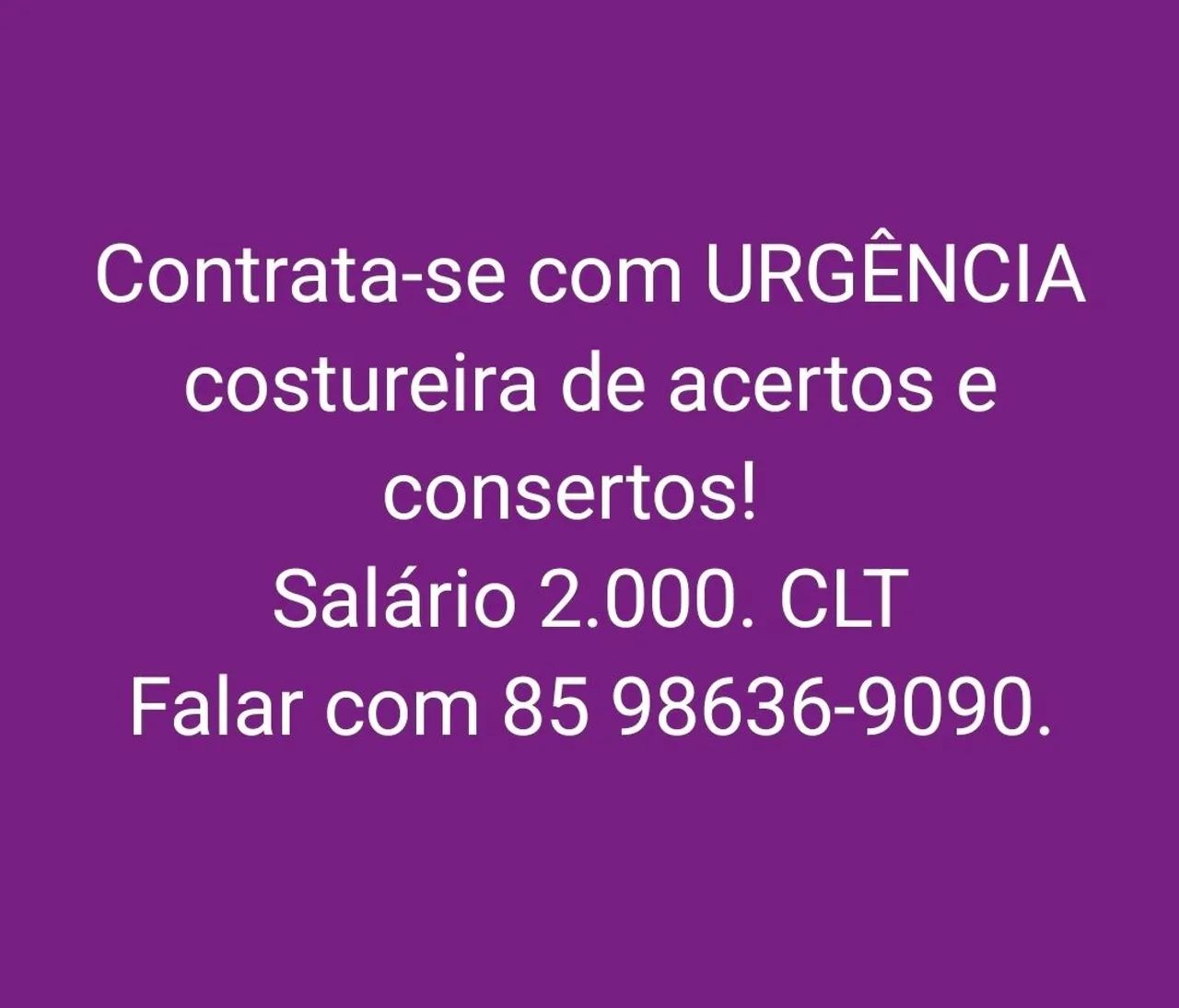 Vaga de Costureira