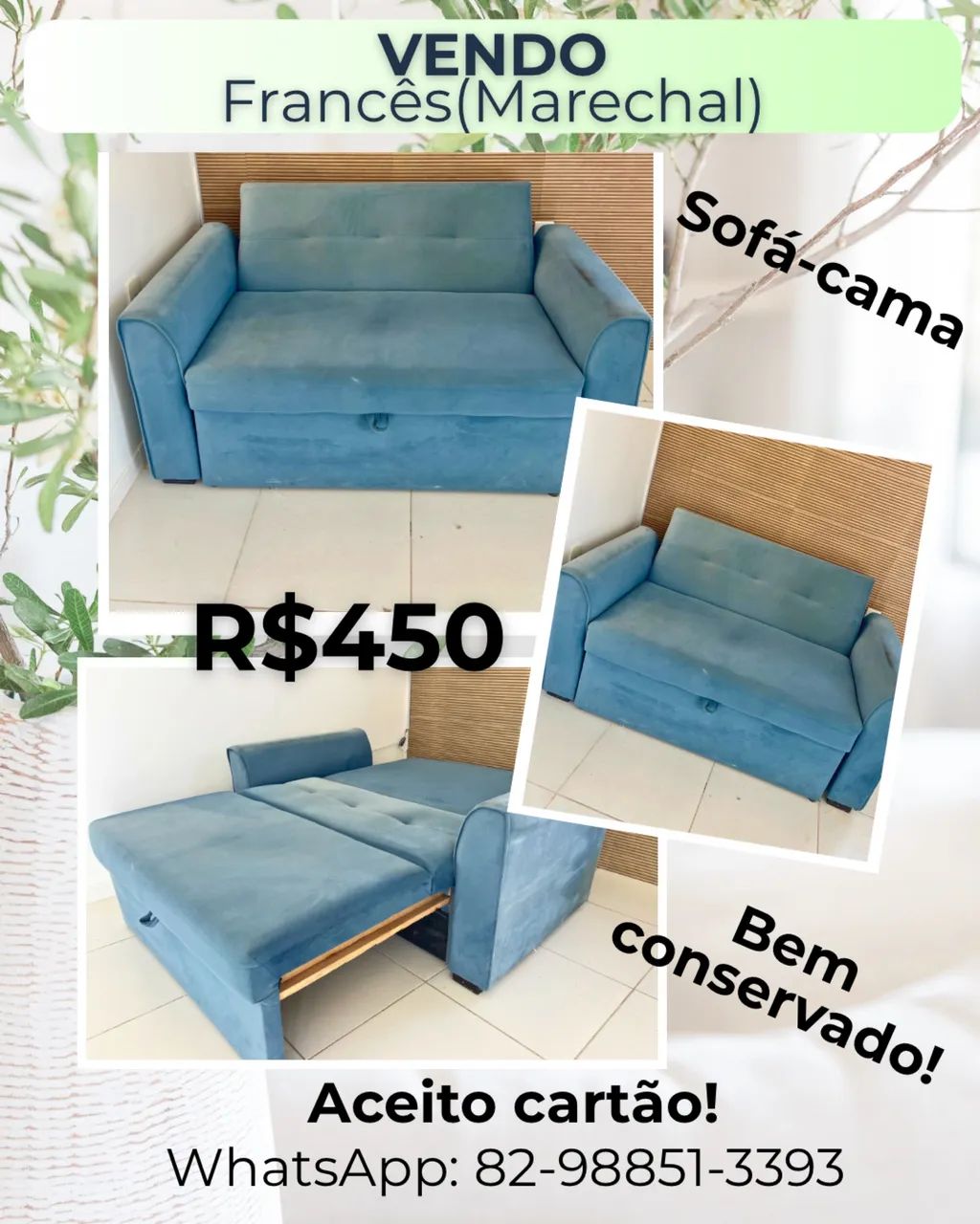 Sofá-cama bem conservado! Em Marechal! - Foto 5