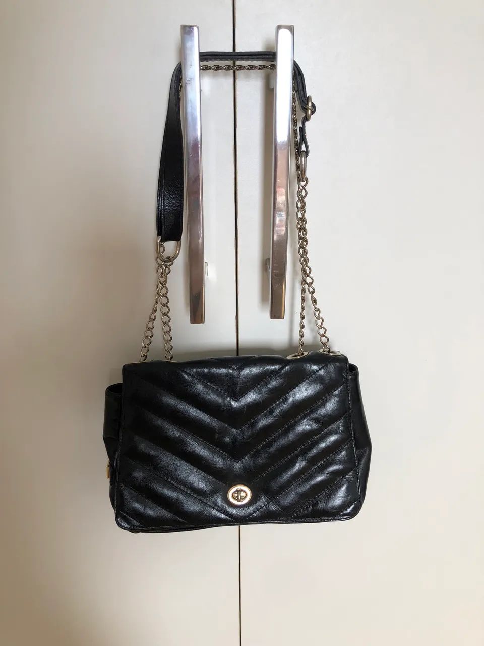 Bolsa preta couro