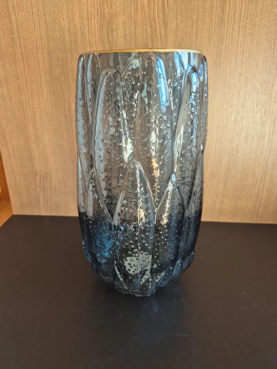 Vaso azul com dourado