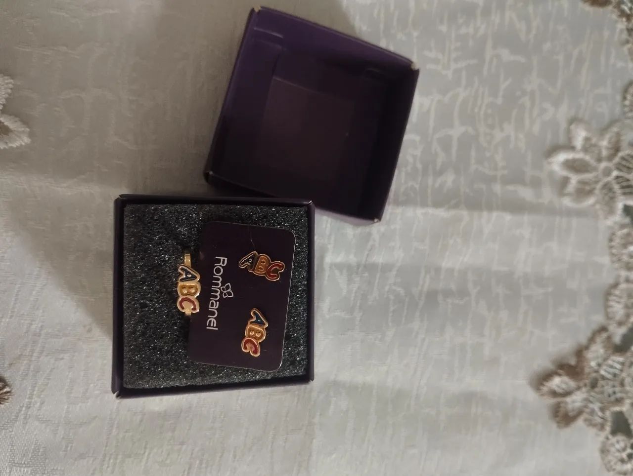 Anel ABC + brinco folheado a ouro 18k  - Foto 2