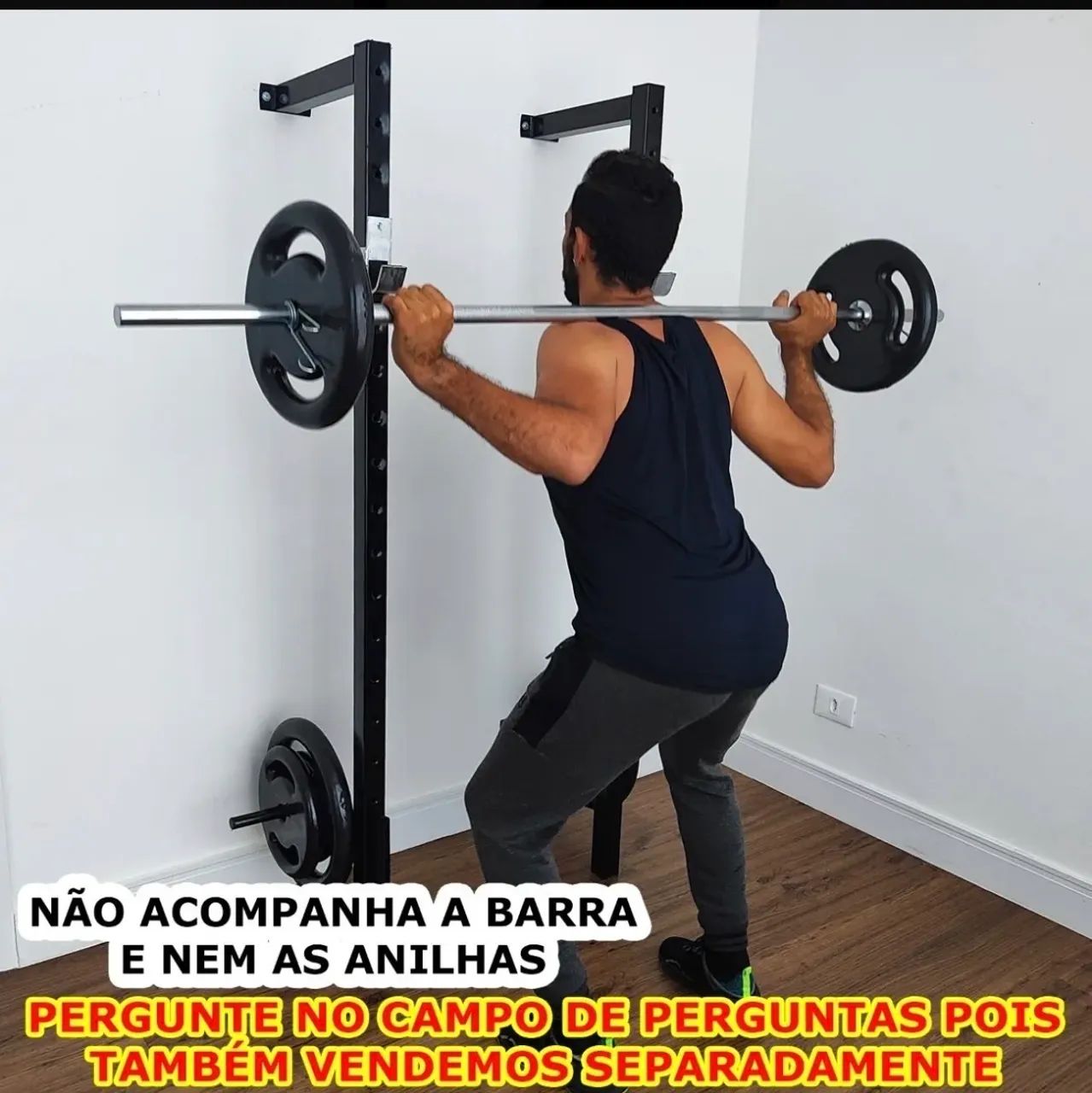 Rack De Parede Regulável P/ Agachamento, Supino E Bíceps - Foto 4
