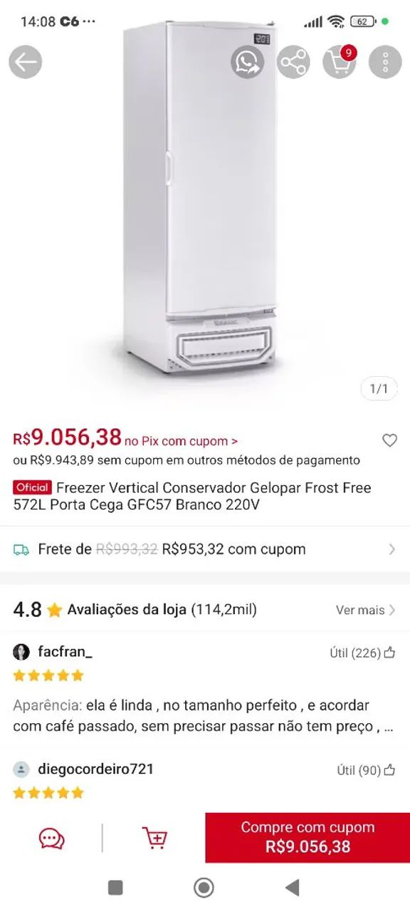 Freezer 220v funcionando perfeitamente  - Foto 4