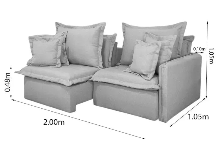Sofá Cama Lima 2,00 m Linho Sem Caixa  Produto Novo! Pronta Entrega! - Foto 2