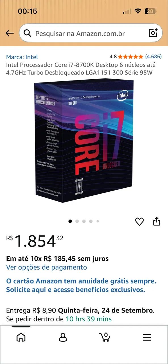 processador intel i7 8700k - Processadores - Senador Vasconcelos