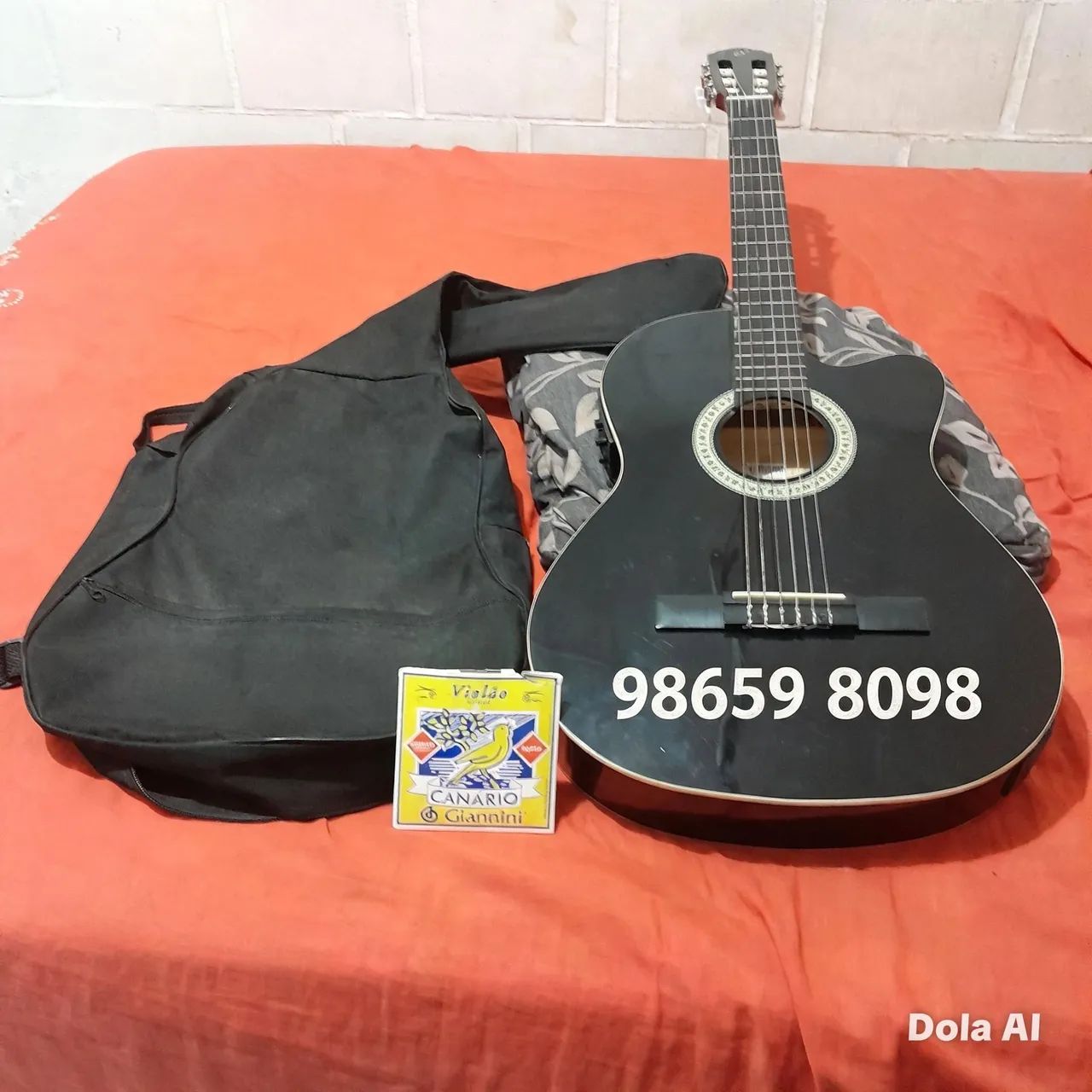 Violão Giannini elétrico preto 
