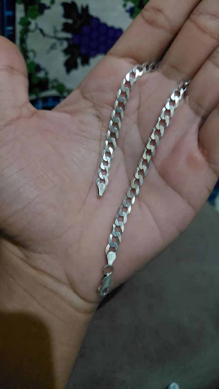 Pulseira prata 925, 5.5mm 21cm semi nova - Foto 2