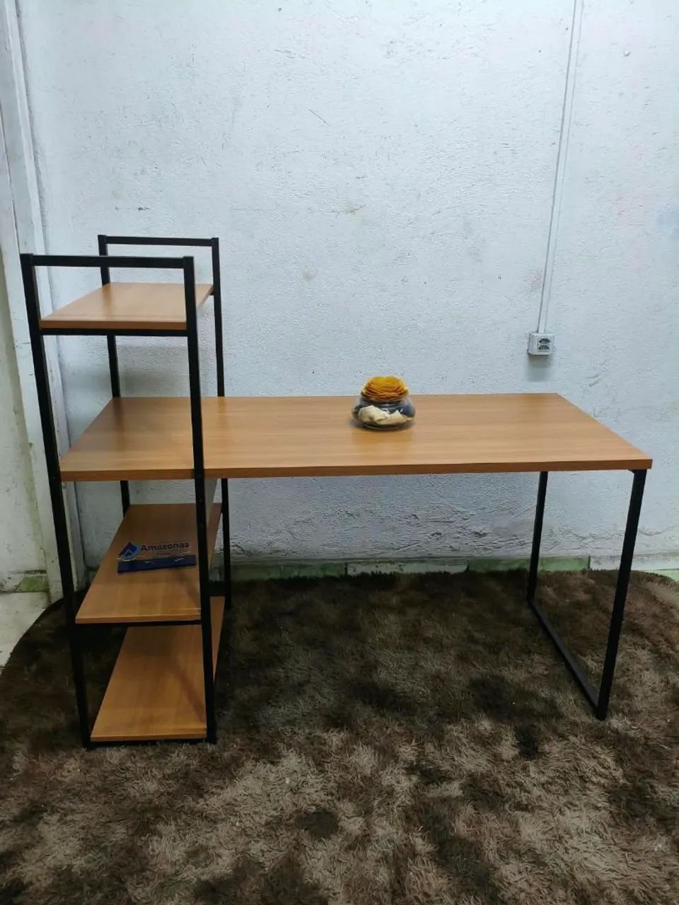 Mesa com Estante - Modelo Industrial  - Foto 4