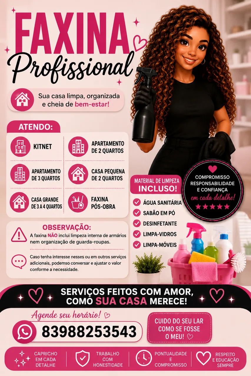 Faxina e pós obra 