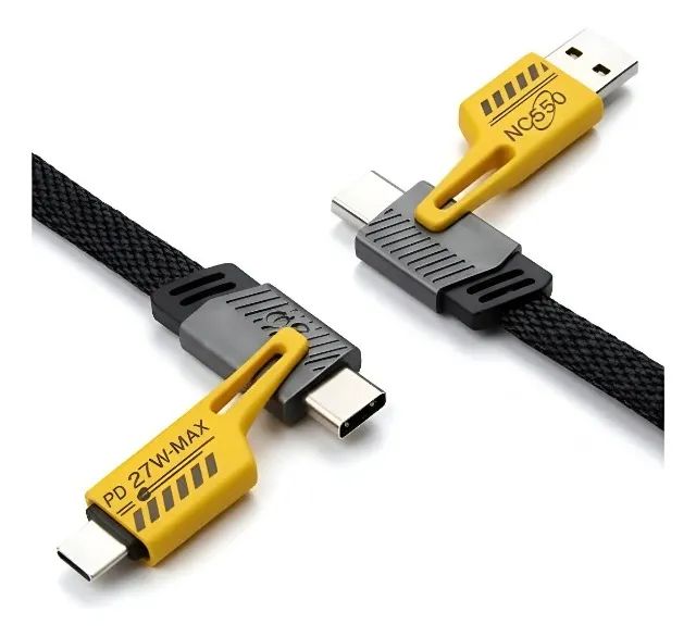 Cabo Universal 4 em 1 Oberon 65W PD | USB, USB-C e Lightning | 1 Metro - Foto 3