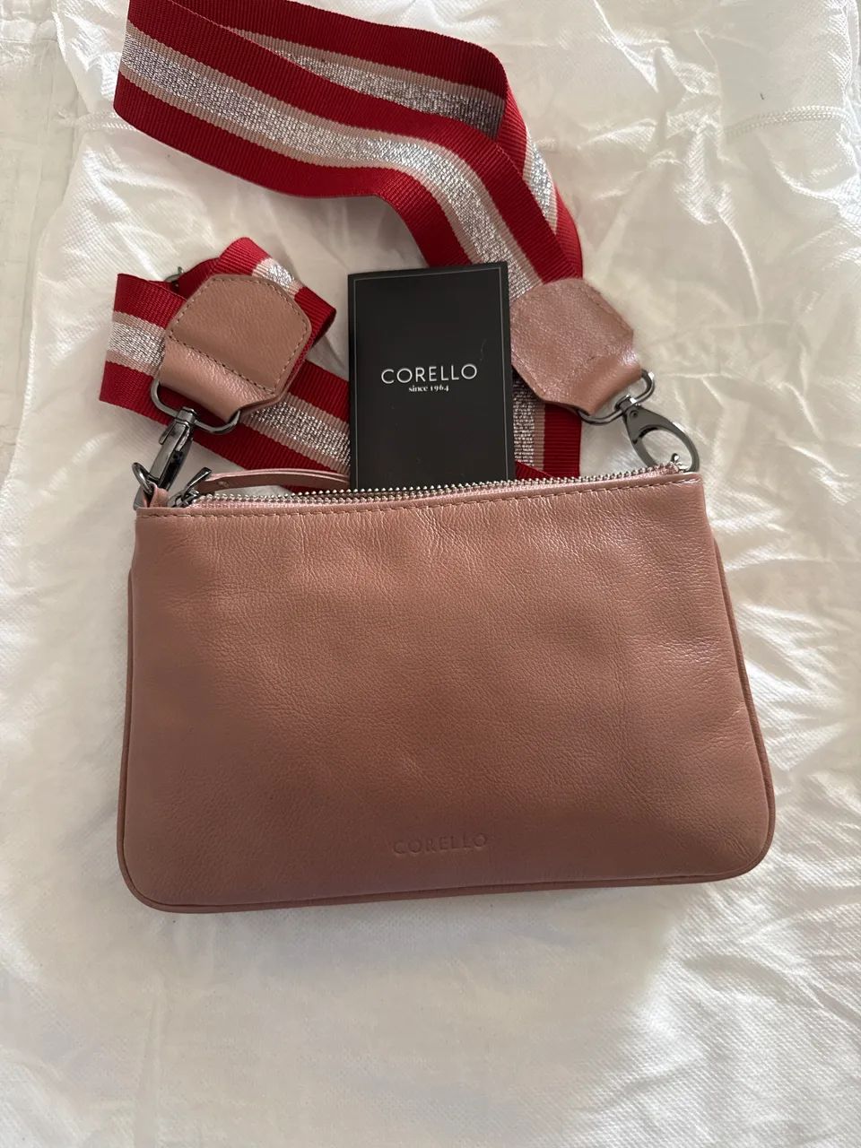 Bolsa corello couro legítimo original nunca usada nova - Foto 3