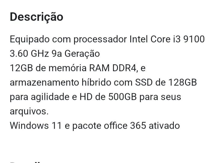 Pc i3 9100 Ssd 128gb 10gb DDR4  - Foto 2