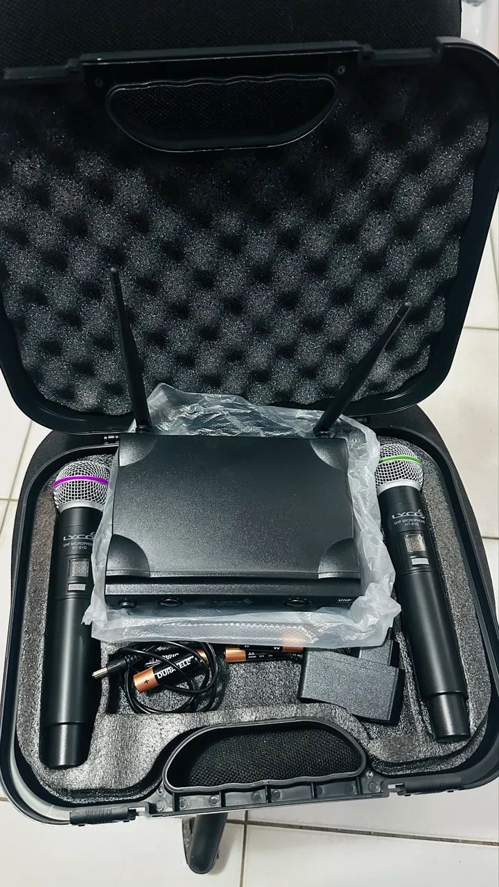 Microfone lyco sem fio duplo