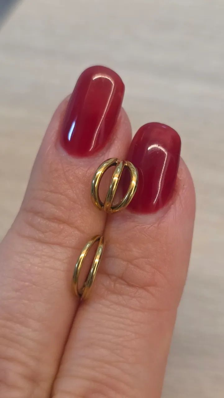 Piercing argola dupla e tripla titânio dourado 2