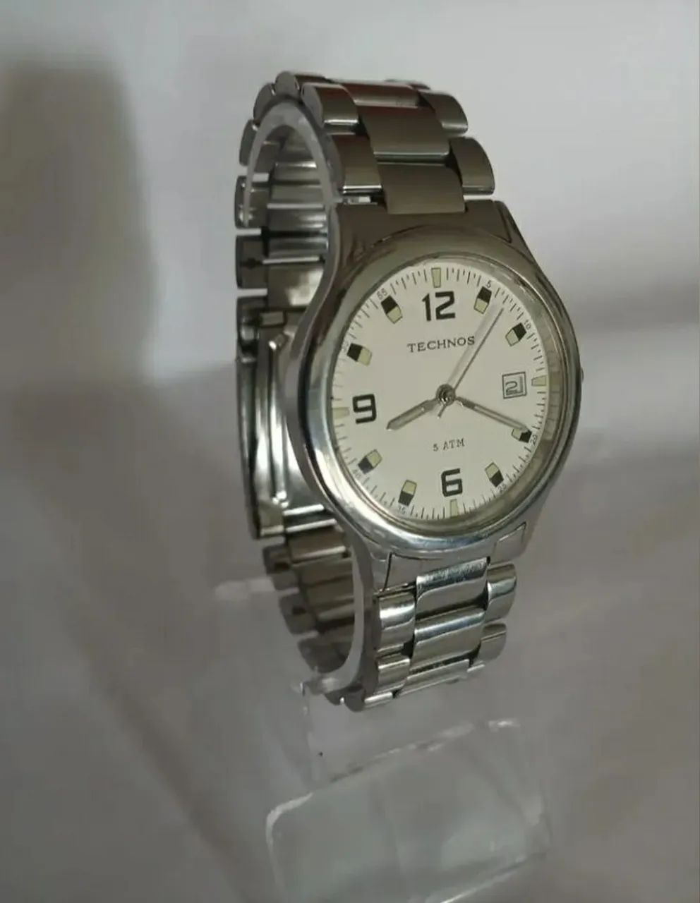 Relogio Technos branco todo em aço  - Foto 2
