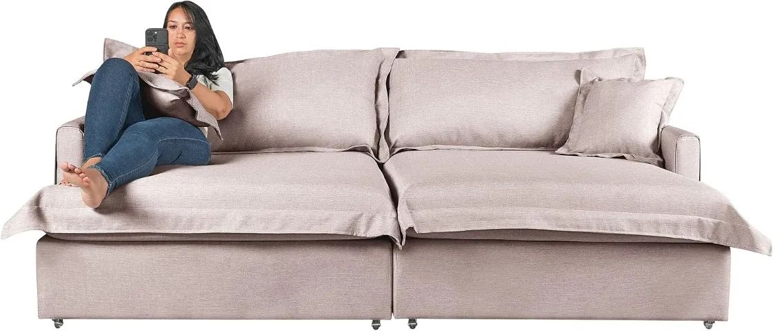 Sofá cama sem caixa 4 lugares cinza - Foto 2