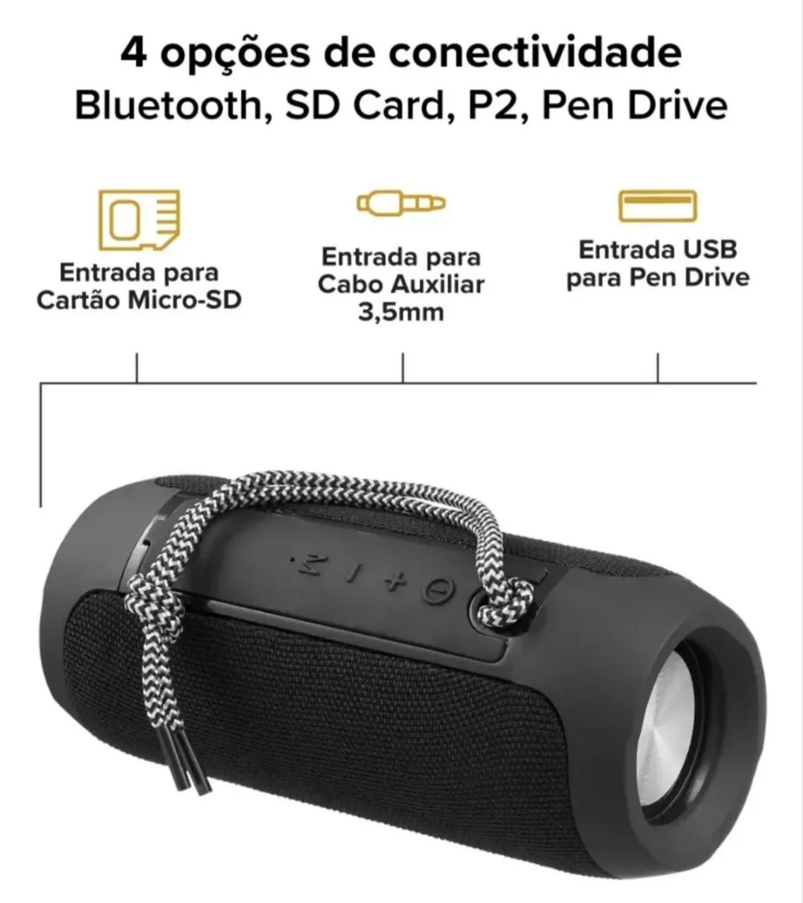 Caixa de Som Bluetooth i2GO Pro Resistente à Água - Graves Potentes - Foto 5