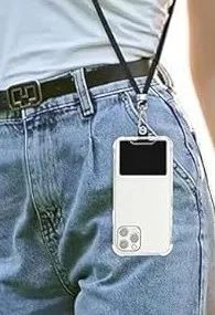 Cordão para celular preto  feminino e masculino. - Foto 2