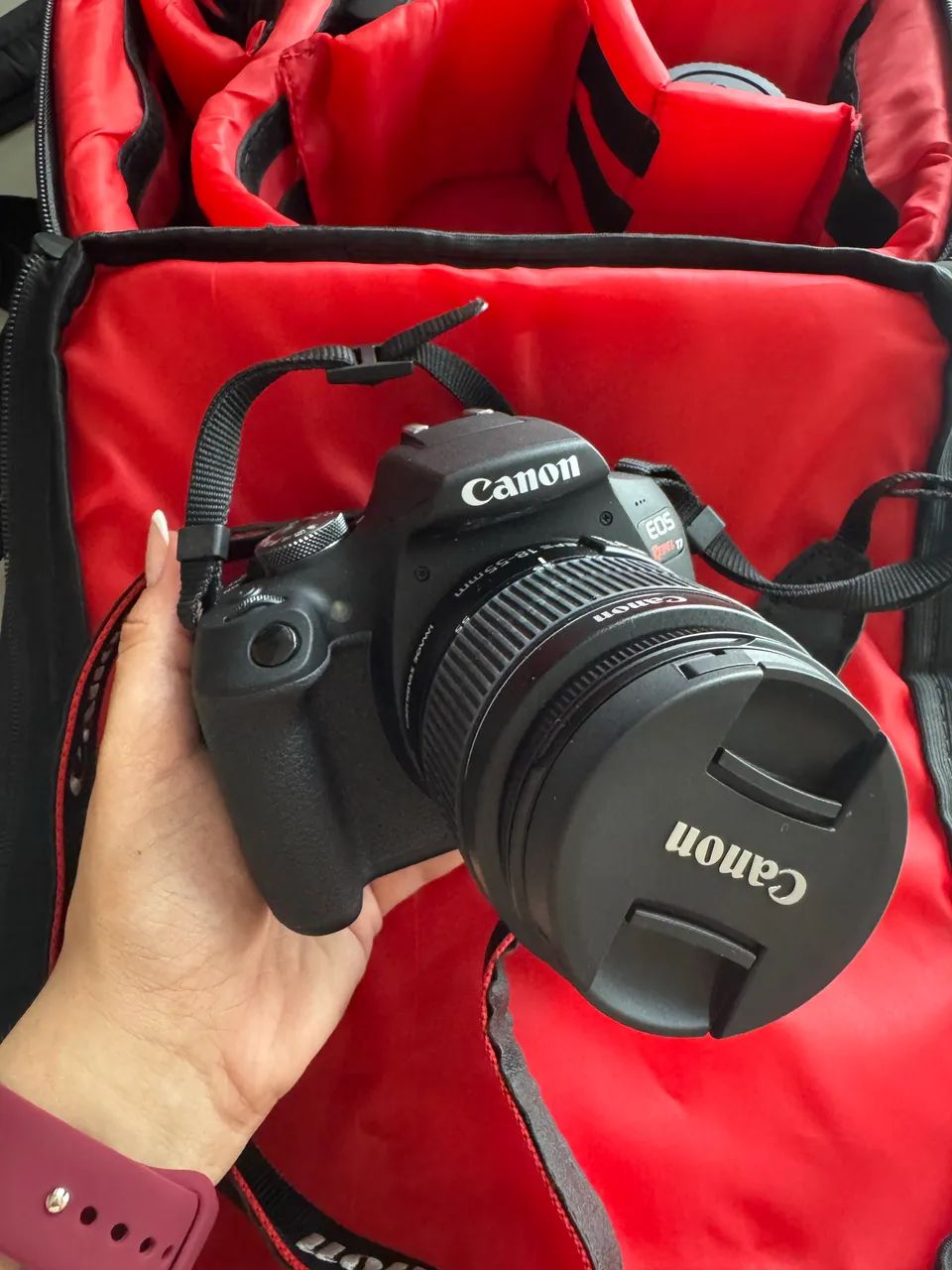 Canon t7 Plus c/ Lente 18-55mm + Lente 50mm Canon+Bateria Extra+C. Memória+Mochila (Nota) - Foto 2