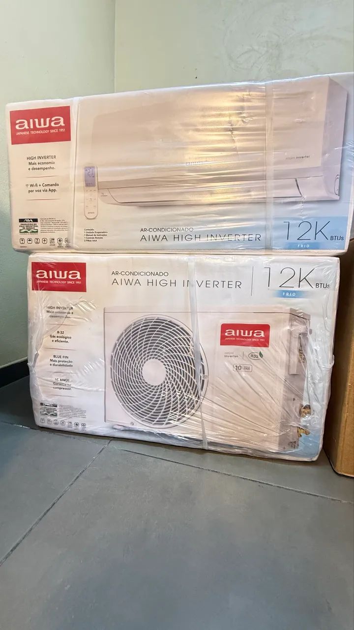 Ar-Condicionado AIWA Split Inverter 12.000 BTUs, Frio, Wi-Fi novo com garantia 