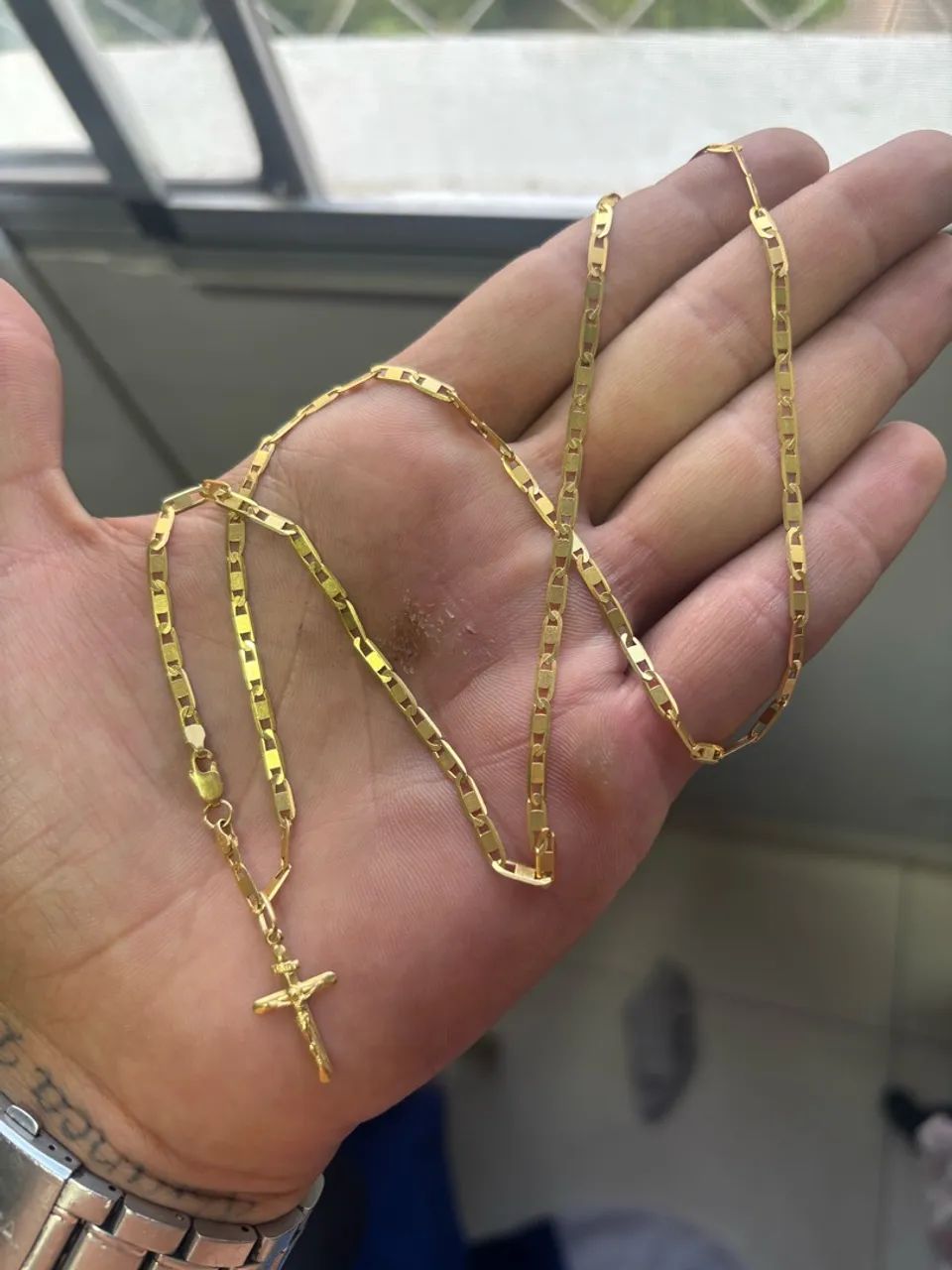 CORRENTE DE OURO DIAMANTADA PIASTRINE SEM USO - Foto 3