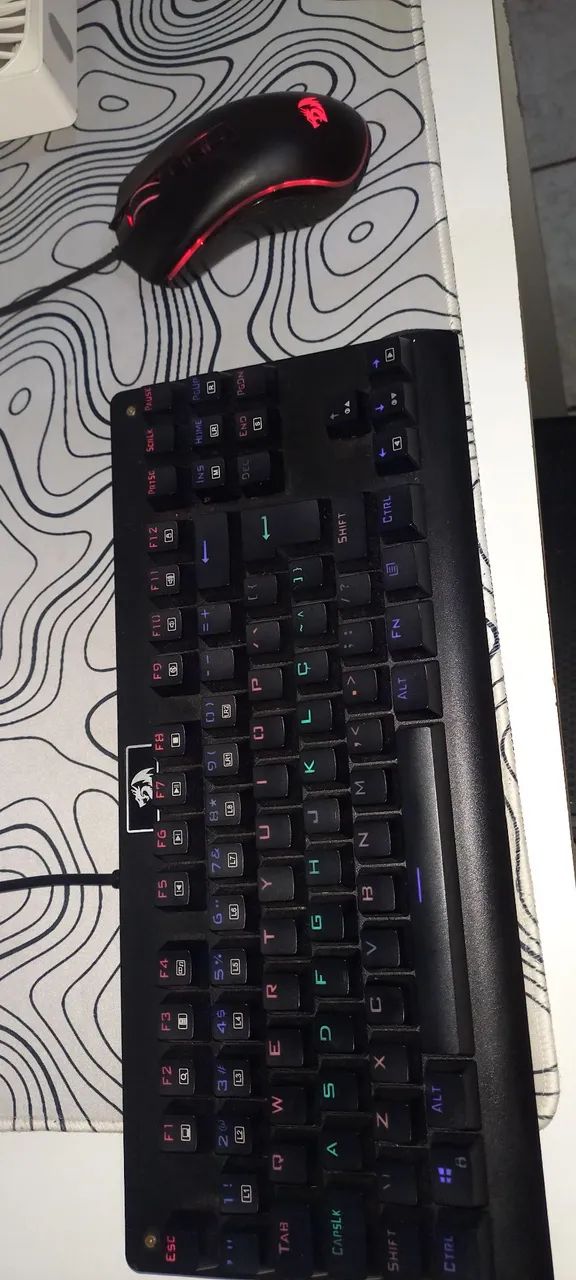 Kit Red Dragon com caixa mause e teclado mecânico com ventilador de PC  - Foto 5