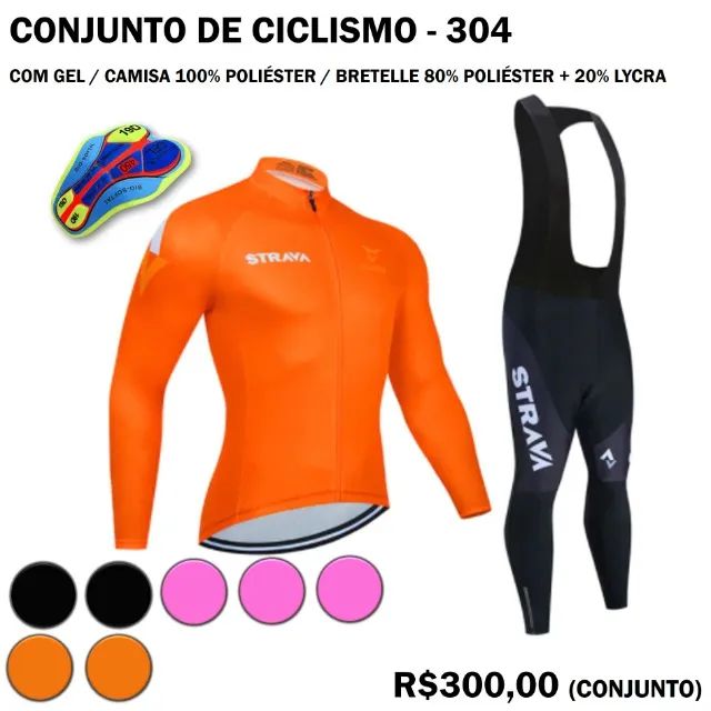 Conjunto de Ciclismo (Camisa Manga Longa com Calça) com Gel - Foto 3