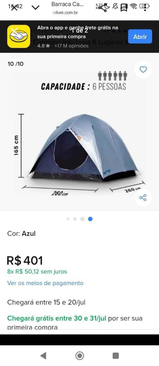 Barraca de camping 