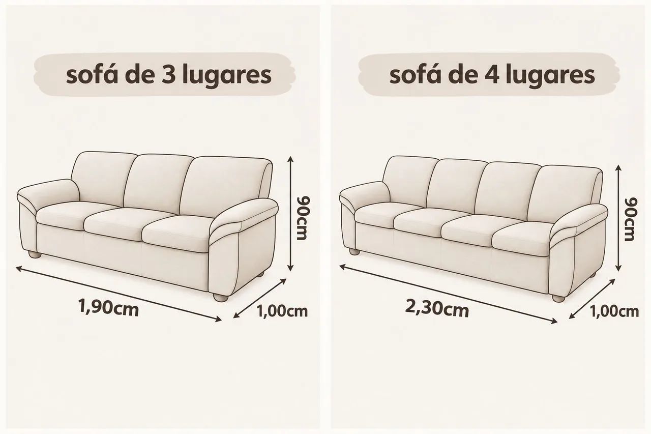 Jogo de sofá 3 e 4 lugares em suede marrom - Foto 5