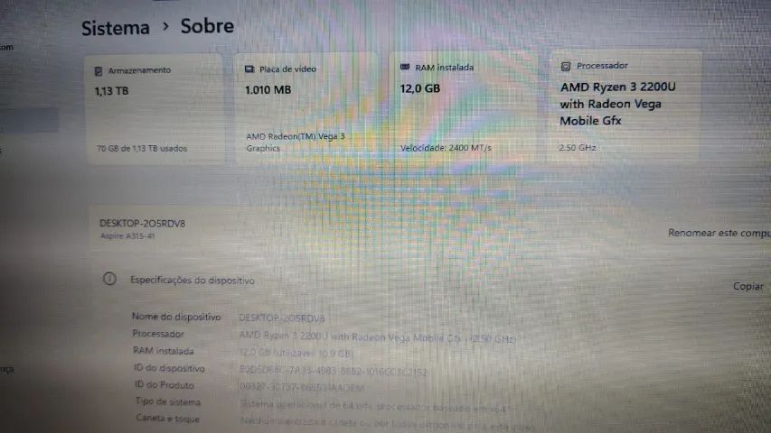 LAPTOP ACER RYZEN 3 - Foto 3